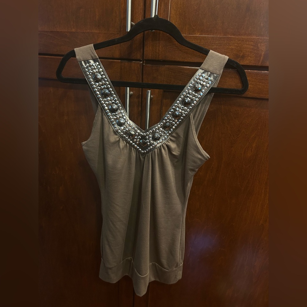 Embellished Taupe Women's Top - VINTAGE